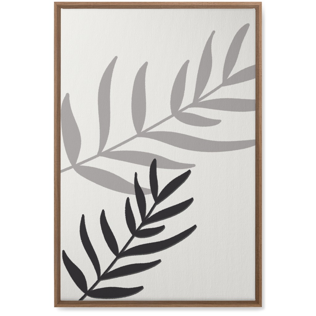 Fern Leaves in Neutral Earth Tones Wall Art, Natural, Single piece, Canvas, 20x30, White