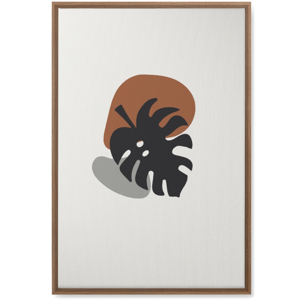 Shapes and Fern Leaf Ii Wall Art, Natural, Single piece, Canvas, 20x30, Brown, Toast
