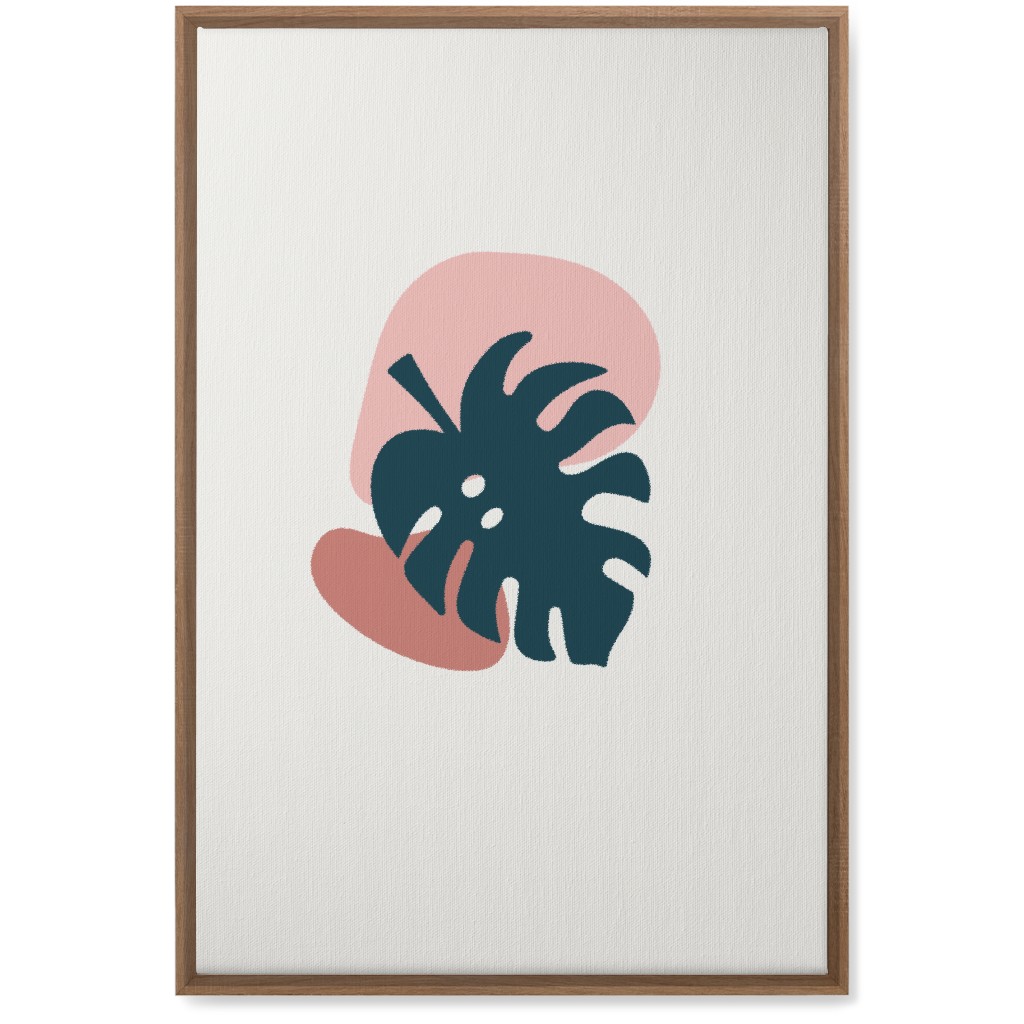 Shapes and Fern Leaf Ii Wall Art, Natural, Single piece, Canvas, 20x30, Pink, Whisper