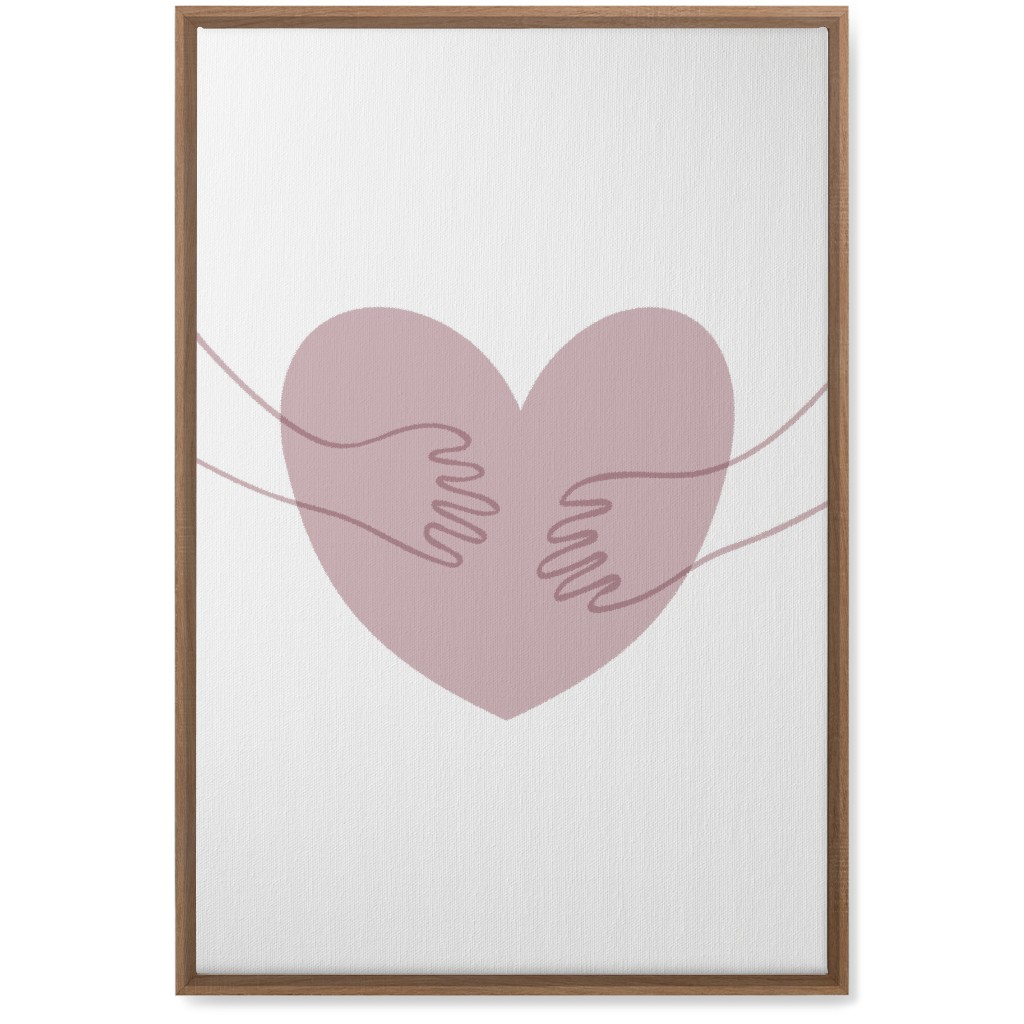 Hugs and Heart - Pink Wall Art, Natural, Single piece, Canvas, 20x30, Pink