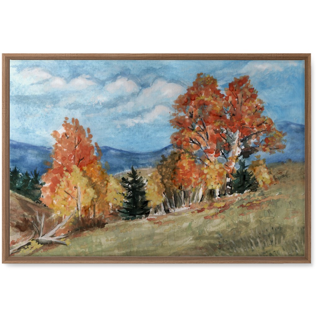 Autumn Aspen Trees Wall Art, Natural, Single piece, Canvas, 20x30, Orange