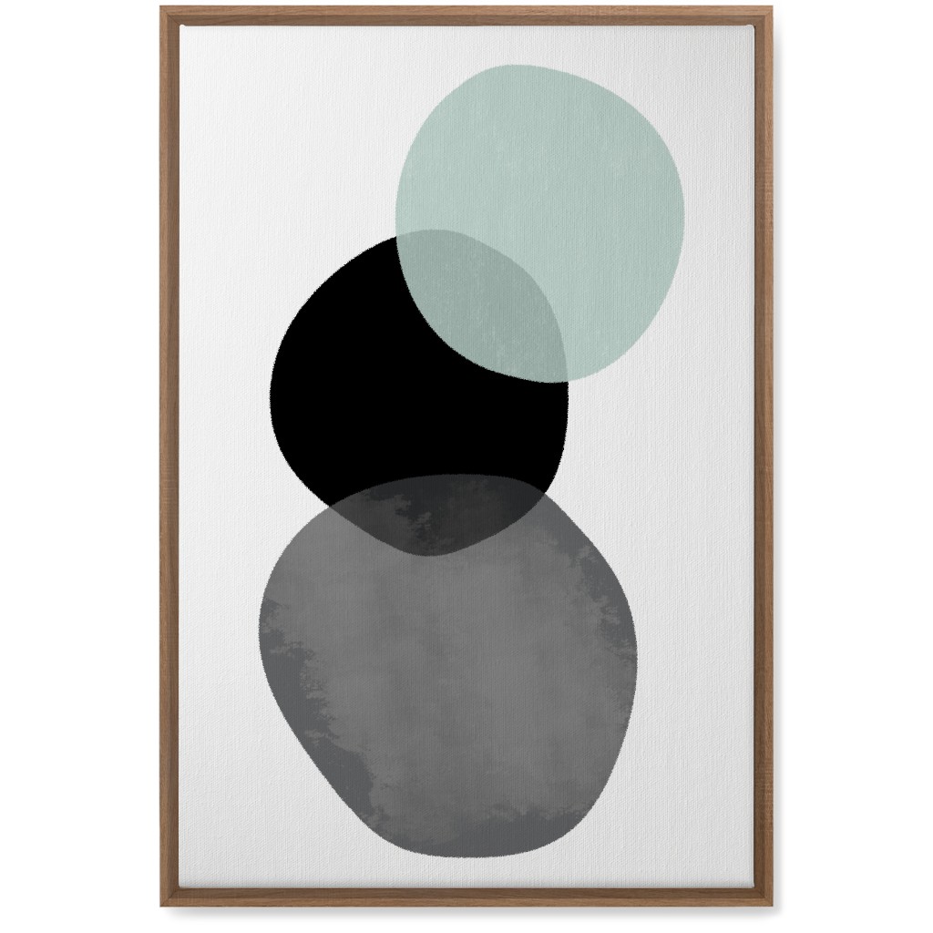 Stones Wall Art, Natural, Single piece, Canvas, 20x30, Green, Aloe