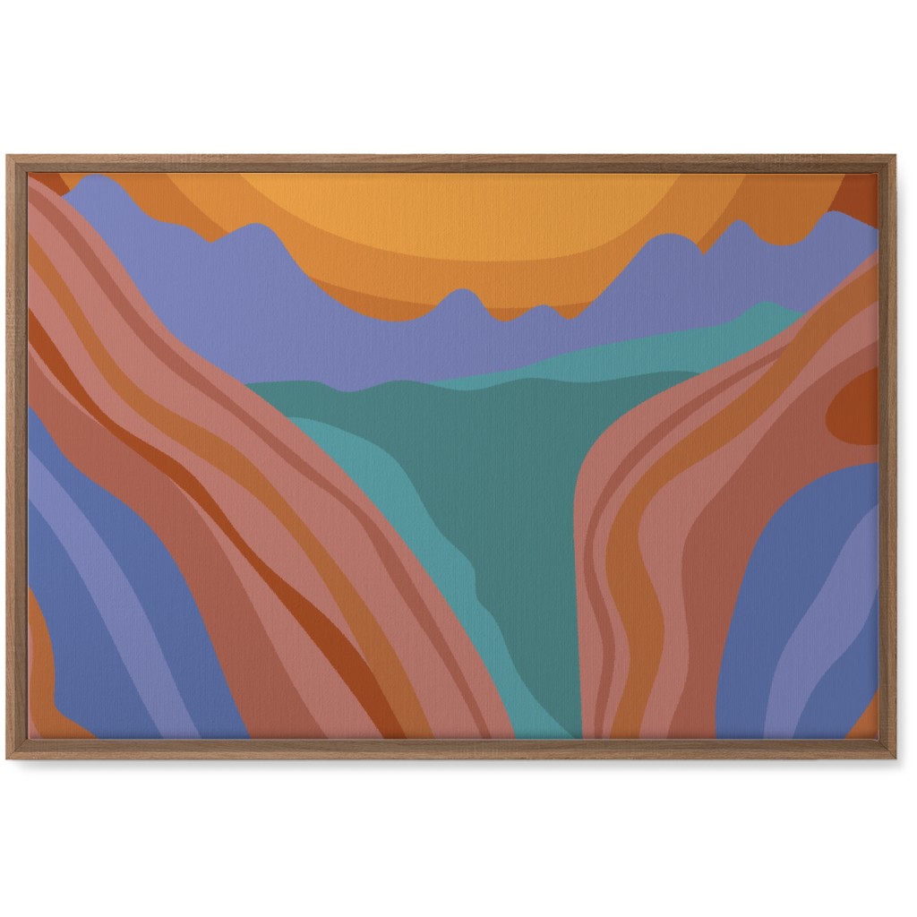Minimalist Canyon River Sunset - Multi Wall Art, Natural, Single piece, Canvas, 20x30, Multicolor