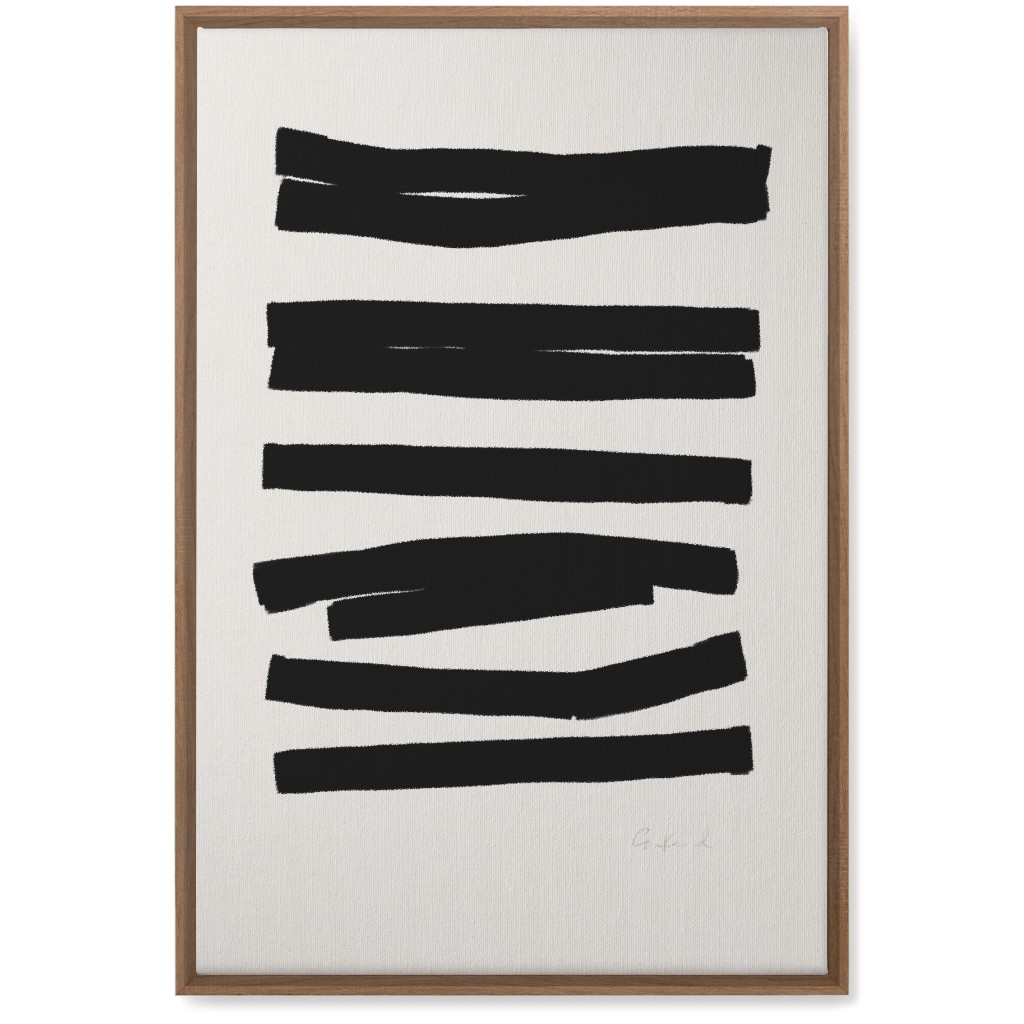 Bold Stripes Abstract Ii Wall Art, Natural, Single piece, Canvas, 20x30, Black