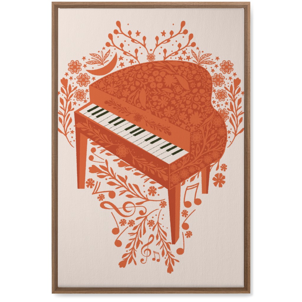 the Grand Piano - Red Wall Art, Natural, Single piece, Canvas, 20x30, Red, Red