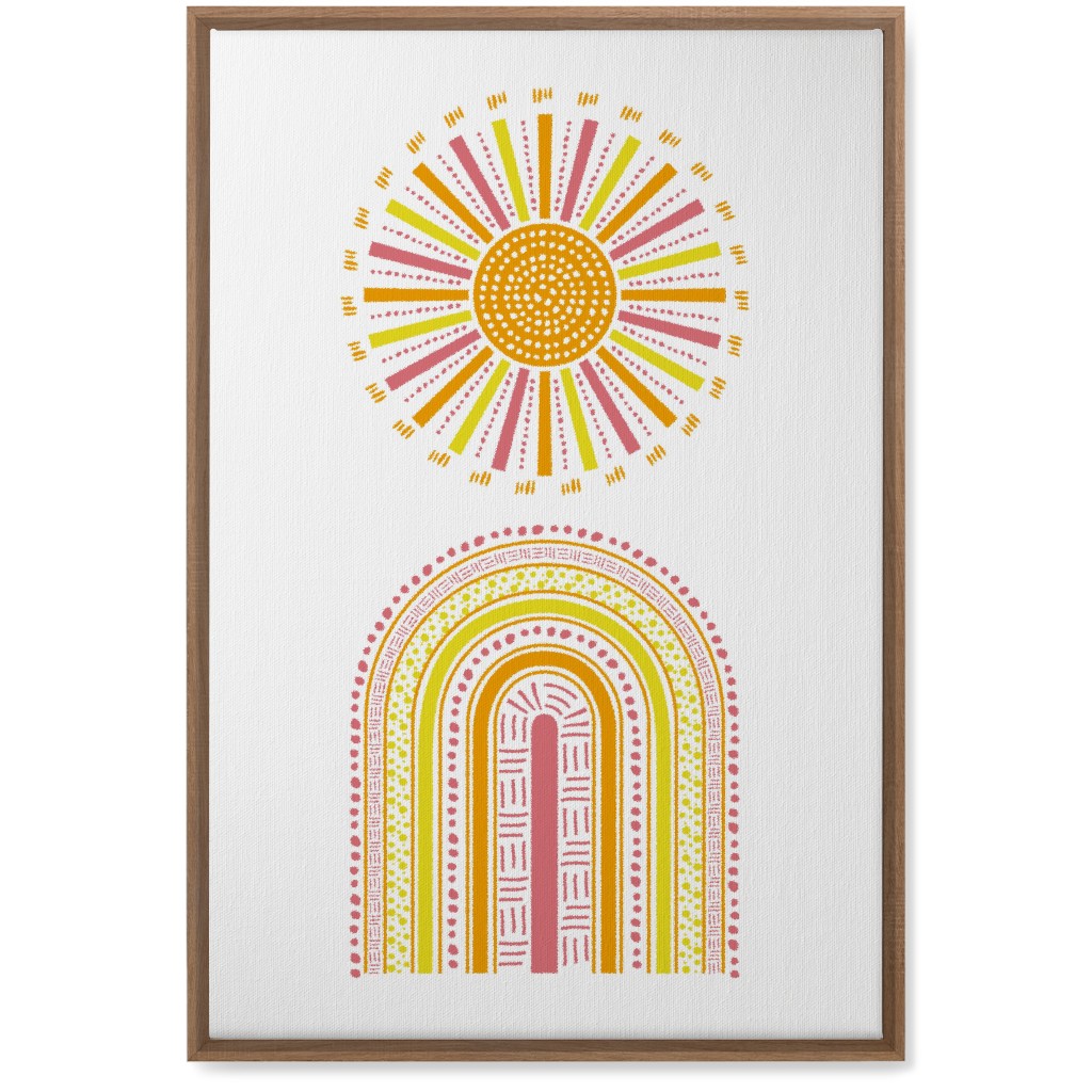 Boho Rainbow and Sun - Warm Wall Art, Natural, Single piece, Canvas, 20x30, Multicolor
