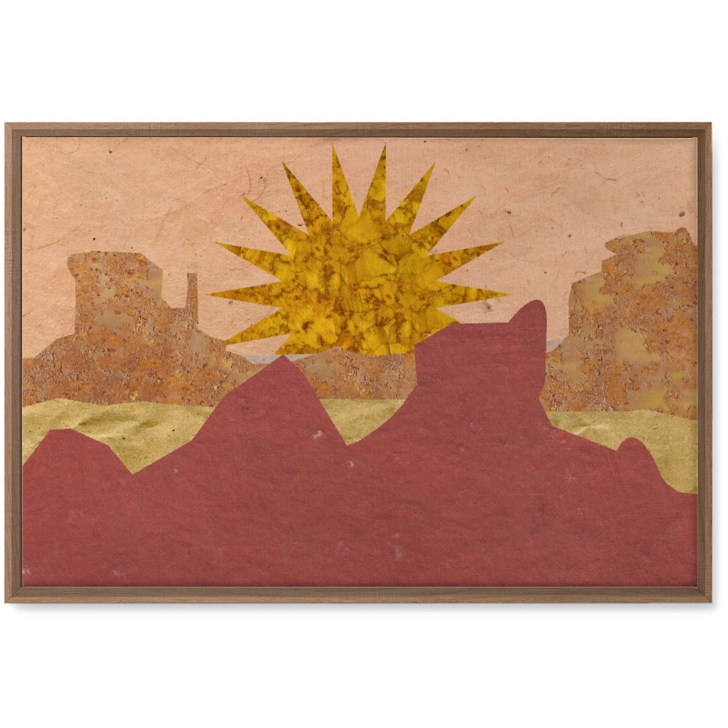 Textured Canyon Sunset - Warm Wall Art, Natural, Single piece, Canvas, 20x30, Orange, Orange