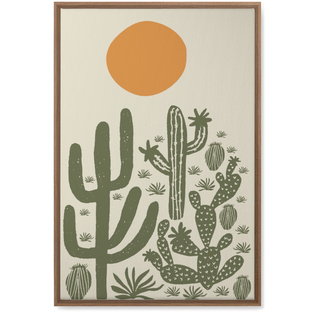 Cactus - Earth Tones Wall Art, Natural, Single piece, Canvas, 20x30, Beige, Pearl
