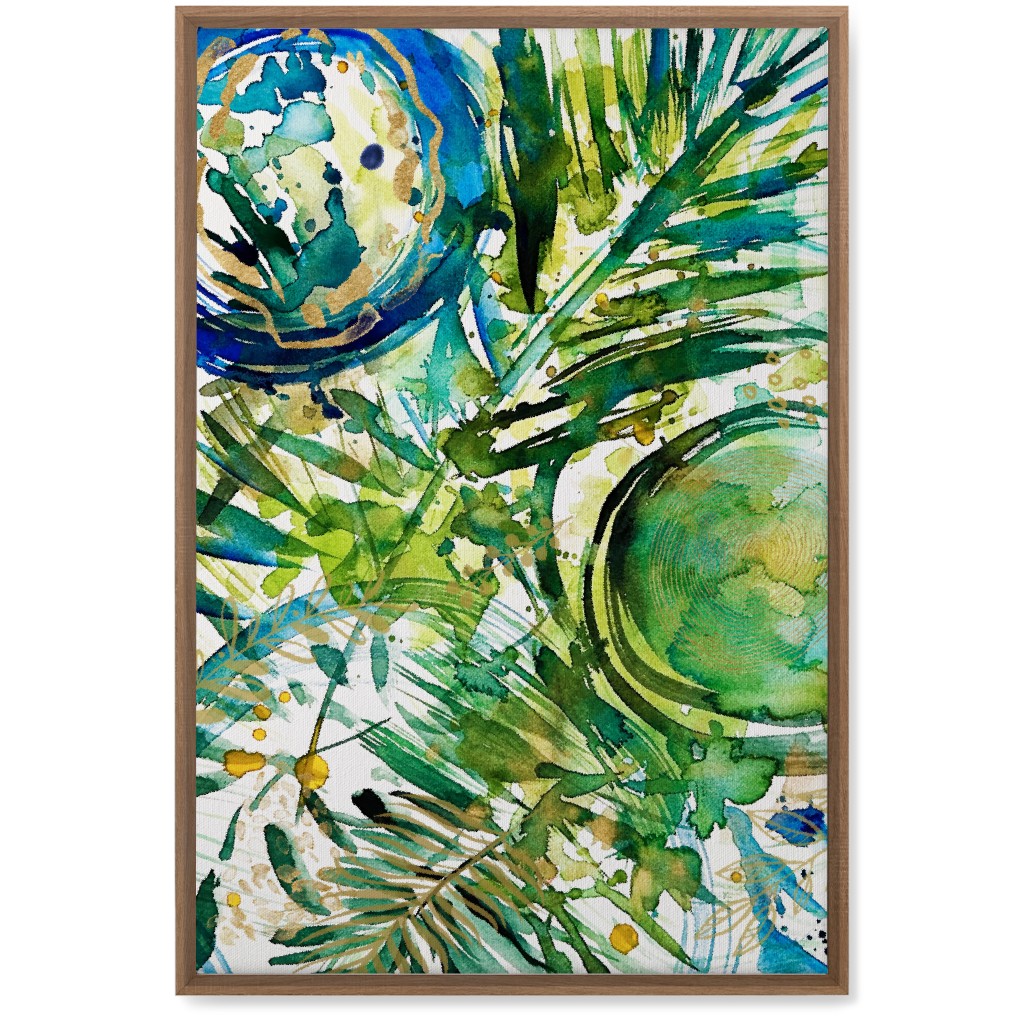 Paradise - Green and Blue Wall Art, Natural, Single piece, Canvas, 20x30, Green