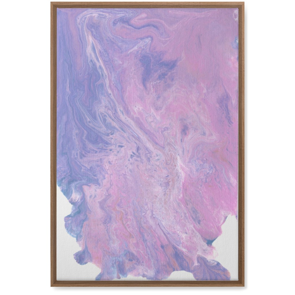 Acrylic Pour Abstract - Purple and Pink Wall Art, Natural, Single piece, Canvas, 20x30, Purple, Purple