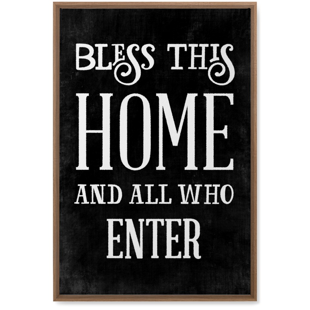 Bless This Home Wall Art, Natural, Single piece, Canvas, 20x30, Black, Coal