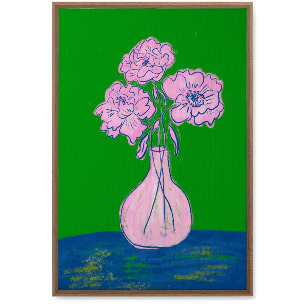 Party Florals - Multi Wall Art, Natural, Single piece, Canvas, 20x30, Green