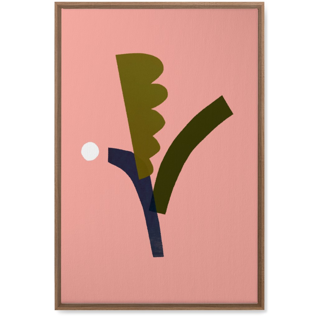 Leaves - Pink Wall Art, Natural, Single piece, Canvas, 20x30, Pink, Bright Pink