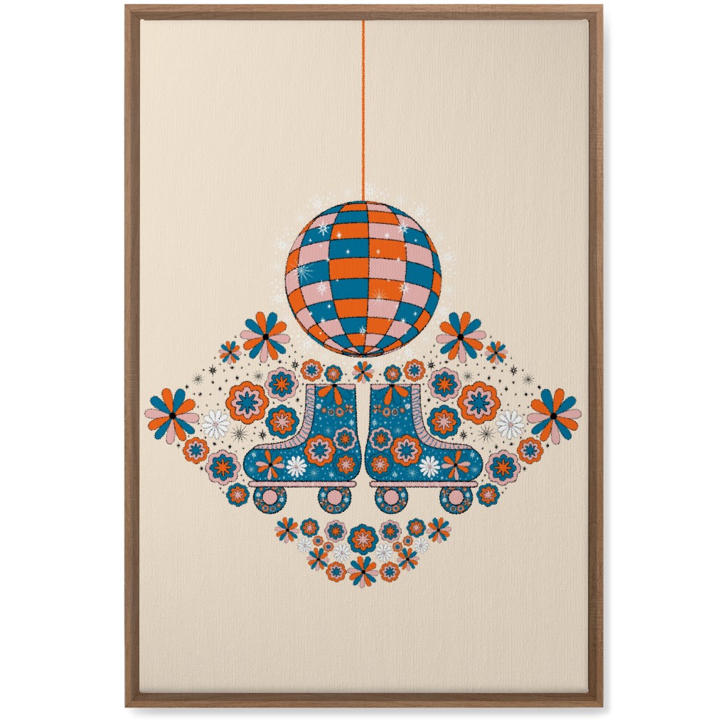 Retro 70s Roller Disco - Multi Wall Art, Natural, Single piece, Canvas, 20x30, Multicolor