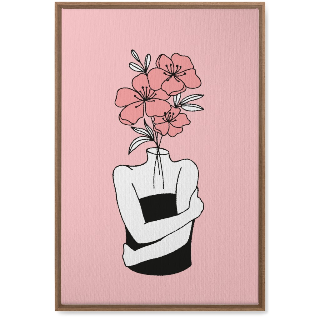 Self Love Feminine Abstract - Pink Wall Art, Natural, Single piece, Canvas, 20x30, Pink, Bright Pink