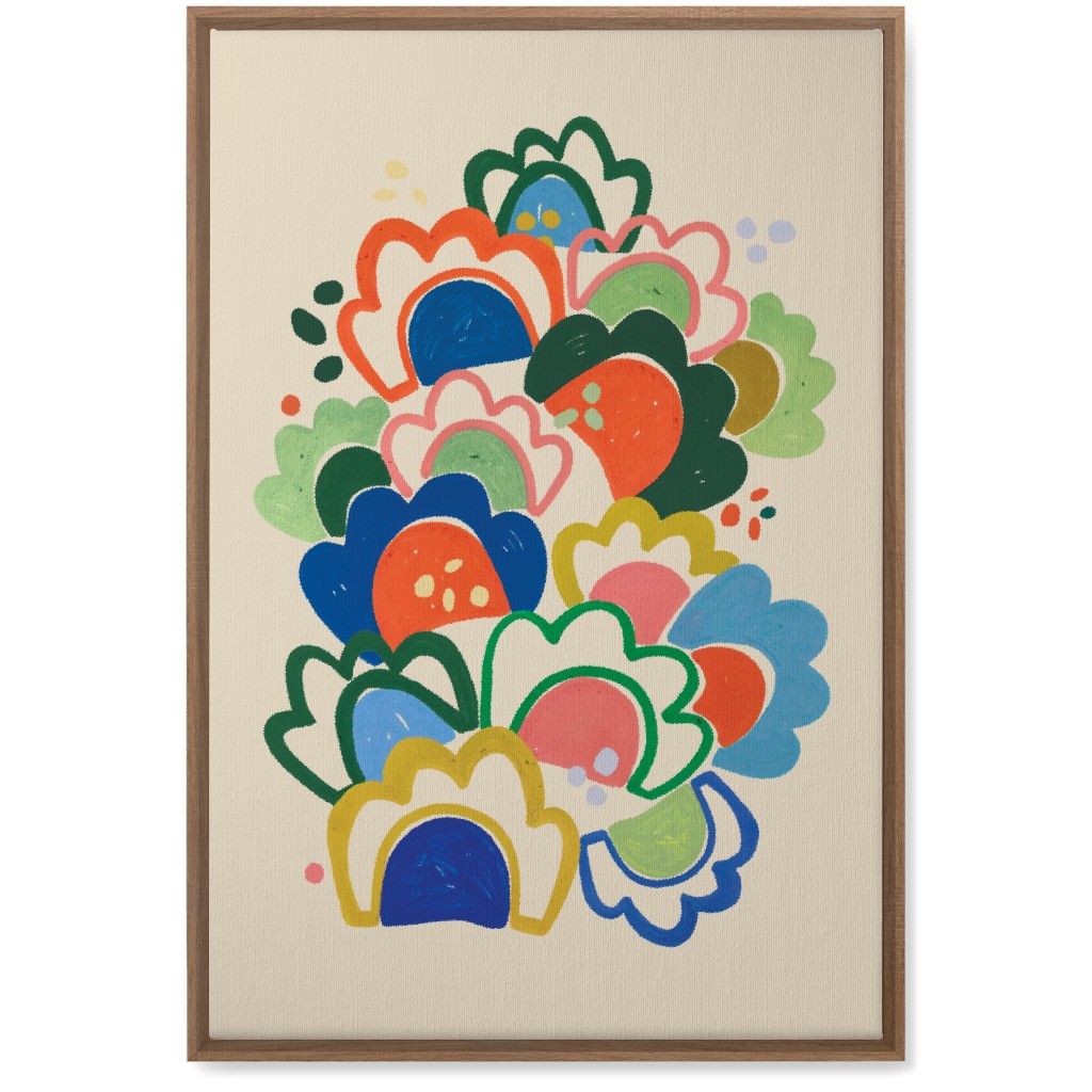 Wildflowers - Multi on Beige Bold Wall Art, Natural, Single piece, Canvas, 20x30, Multicolor