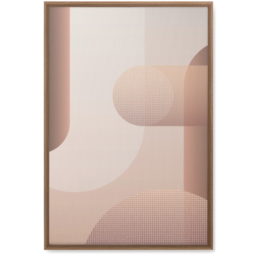 Geometric Curves - Neutral Wall Art, Natural, Single piece, Canvas, 20x30, Pink, Bright Pink