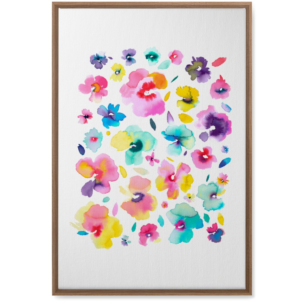 Watercolor Beautiful Flowers - Multi Wall Art, Natural, Single piece, Canvas, 20x30, Multicolor