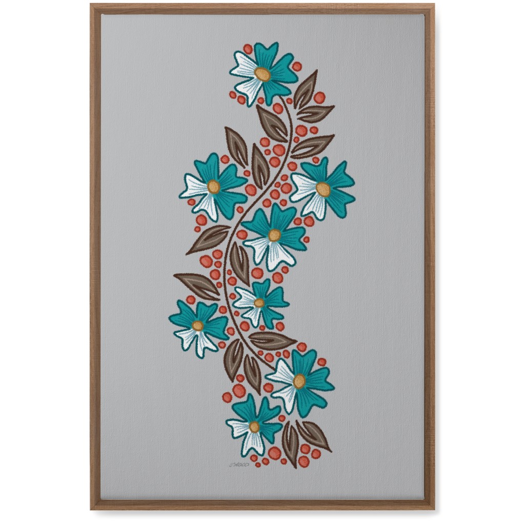 Floral Swish - Multi Wall Art, Natural, Single piece, Canvas, 20x30, Gray