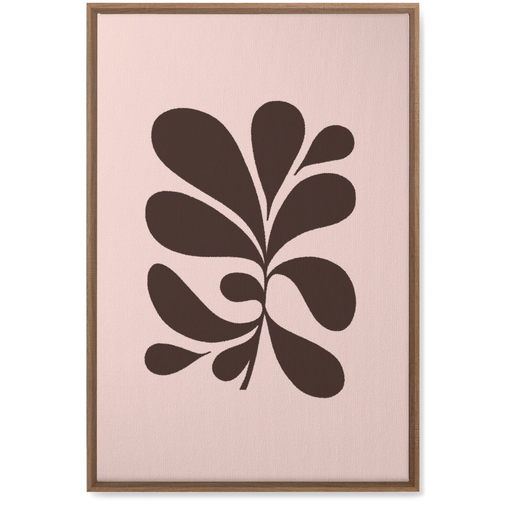 Minimal Foliage - Pink and Brown Wall Art, Natural, Single piece, Canvas, 20x30, Pink, Bright Pink