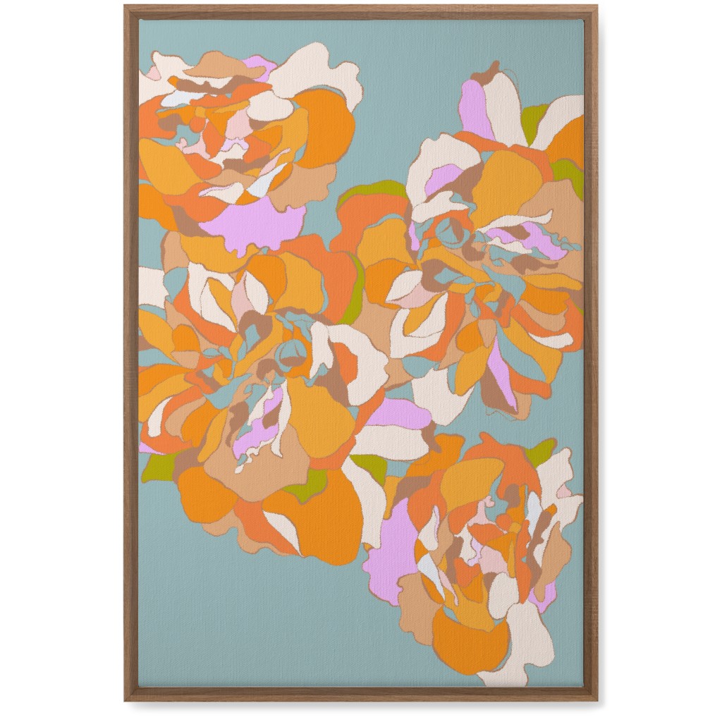 Maxi Boho Peonies Wall Art, Natural, Single piece, Canvas, 20x30, Orange