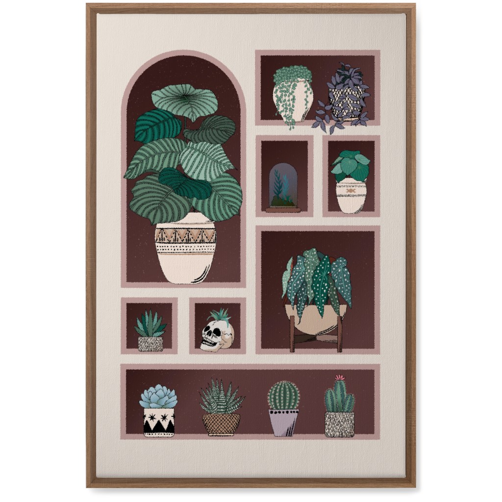 Neatly Arranged Indoor Plants - Neutral Wall Art, Natural, Single piece, Canvas, 20x30, Multicolor