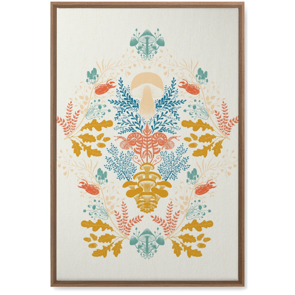 Mushroom Forest Wall Art, Natural, Single piece, Canvas, 20x30, Multicolor
