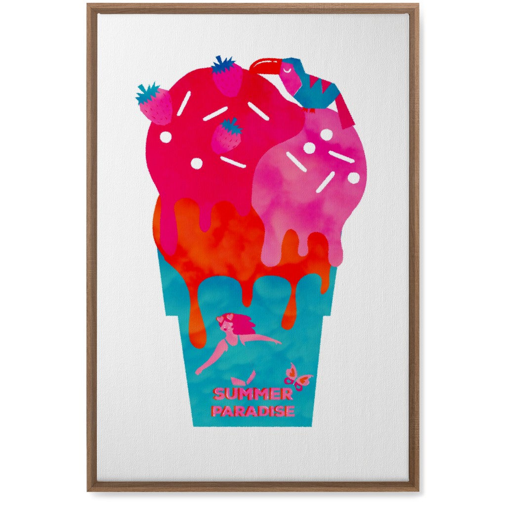 Summer Ice Cream Paradise - Multi Wall Art, Natural, Single piece, Canvas, 20x30, Multicolor