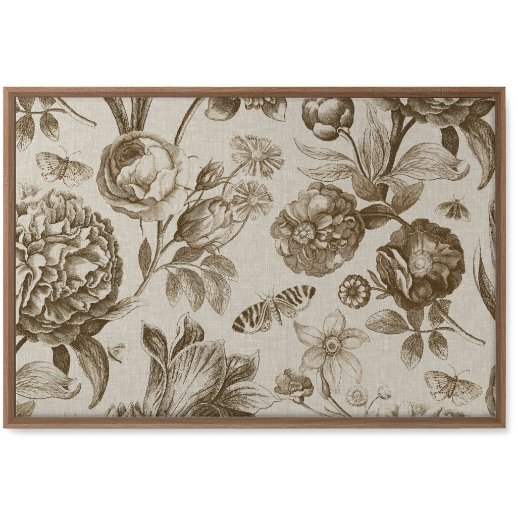 Windsor Botanical in Oyster Wall Art, Natural, Single piece, Canvas, 20x30, Brown, Brown