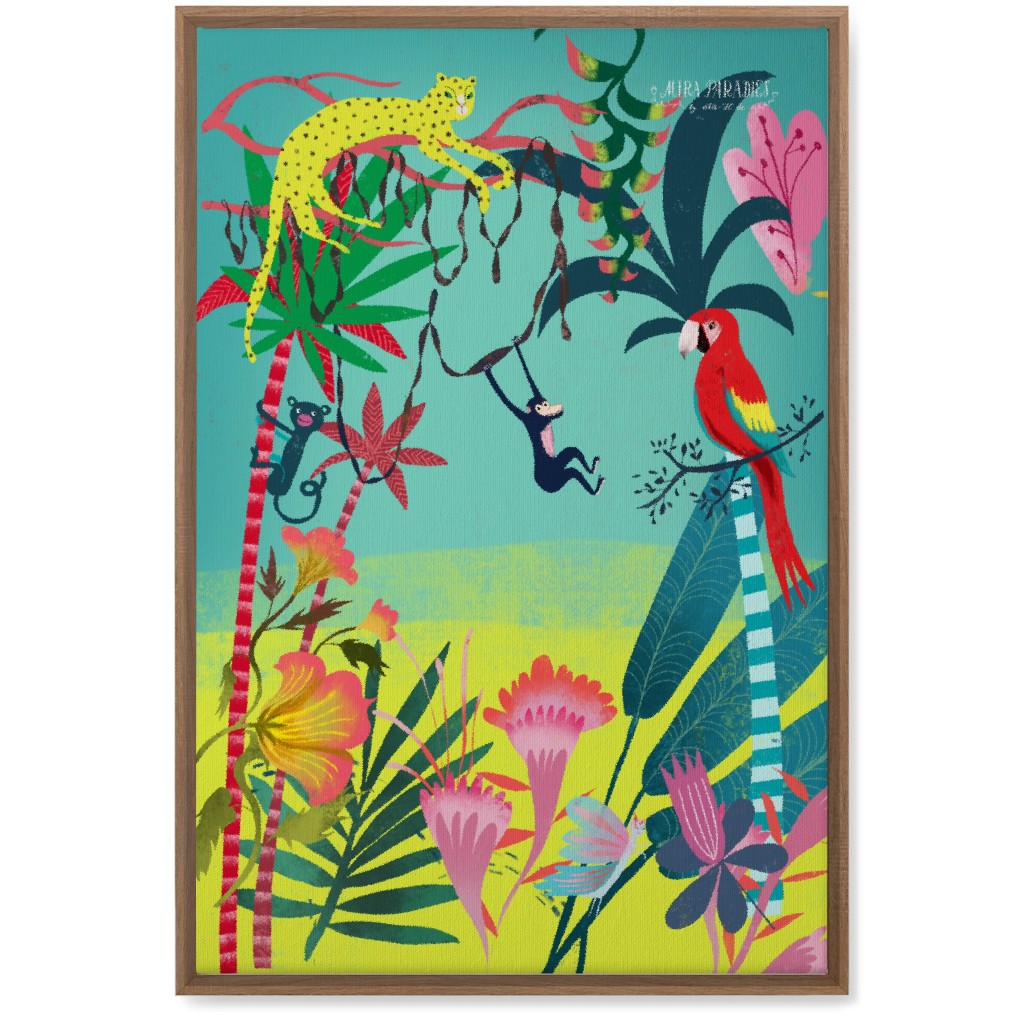 Jungle Animals & Botanical - Multi Wall Art, Natural, Single piece, Canvas, 20x30, Multicolor