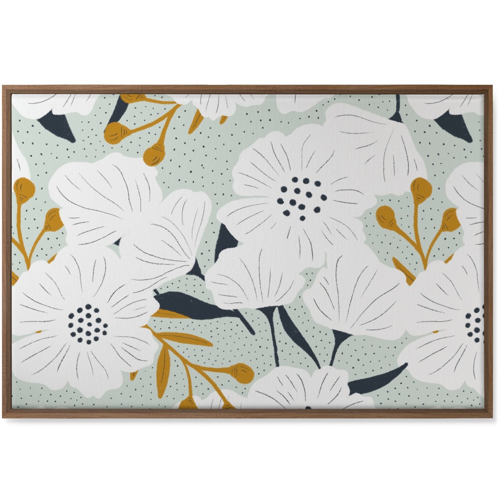 Beulah - Pale Blue Wall Art, Natural, Single piece, Canvas, 24x36, Blue, True Blue