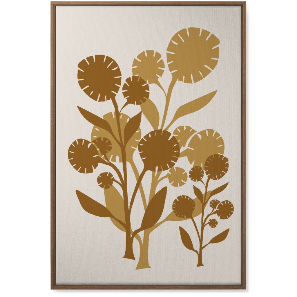 Abstract Flower Wall Art, Natural, Single piece, Canvas, 24x36, Brown, Rust