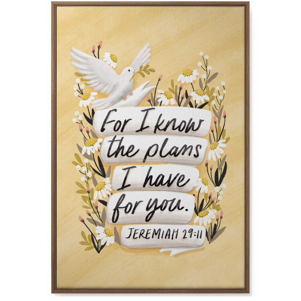 for I Know the Plans I Have for You - Yellow Wall Art, Natural, Single piece, Canvas, 24x36, Yellow