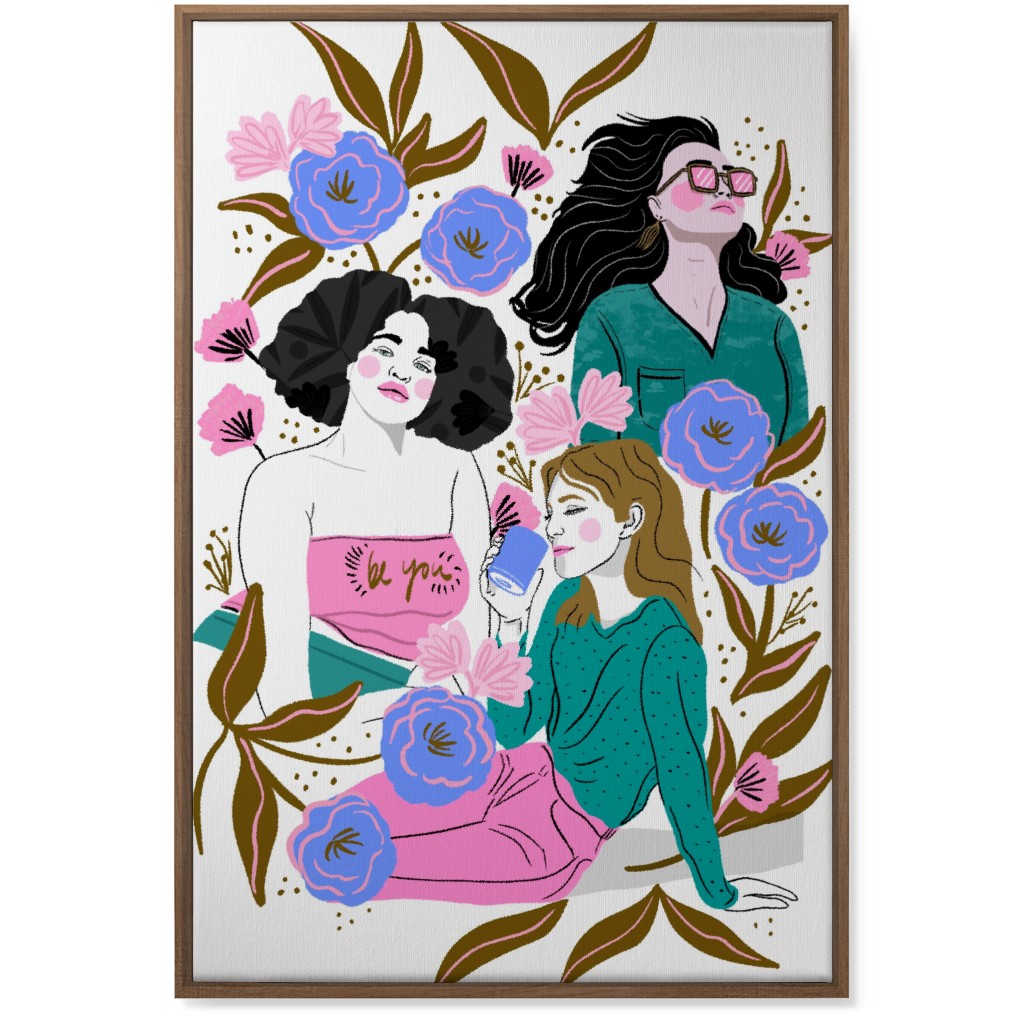 Be You - Portraits With Florals - Multi Wall Art, Natural, Single piece, Canvas, 24x36, Multicolor