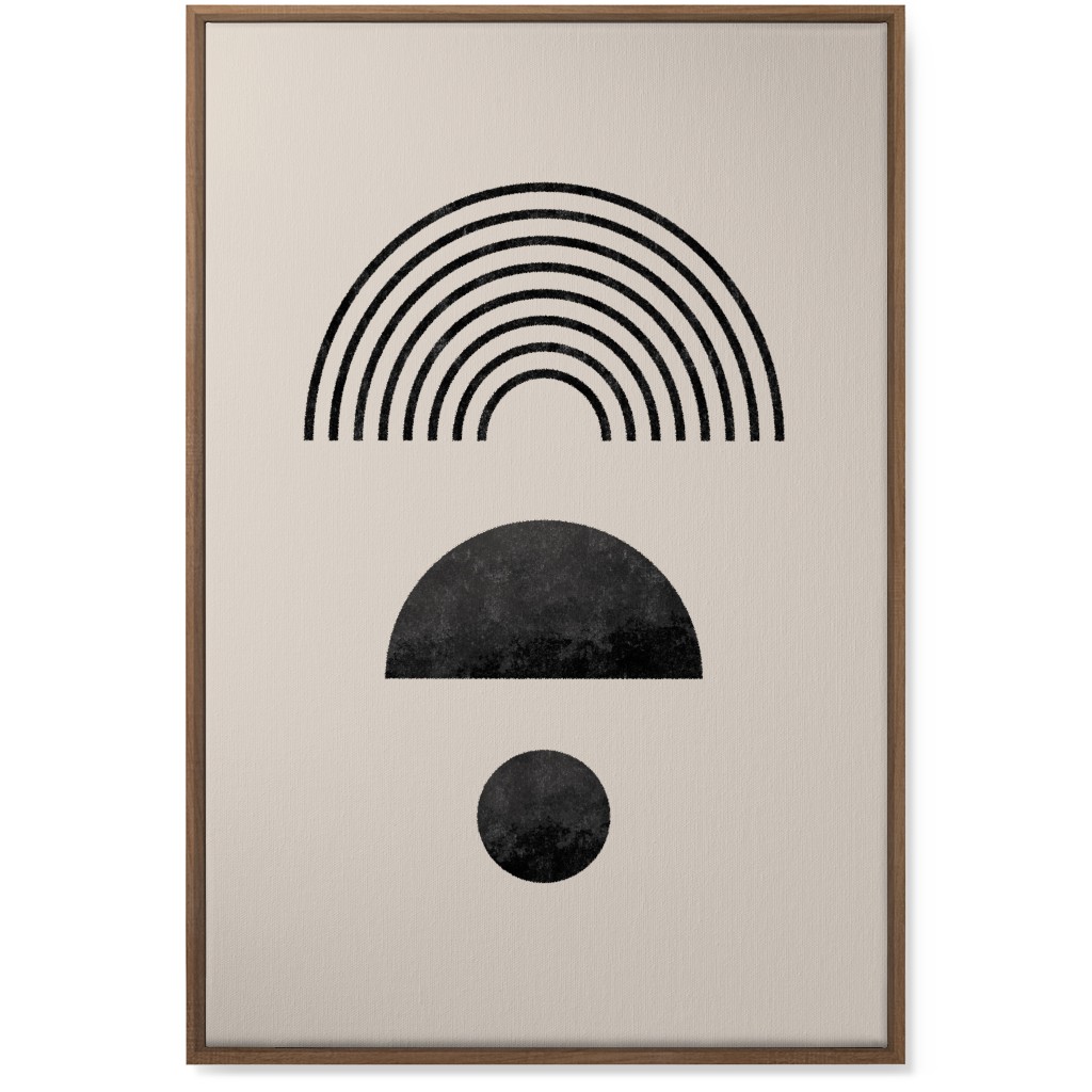 Minimal Rainbow and Geometric - Neutral Wall Art, Natural, Single piece, Canvas, 24x36, Beige, Pearl