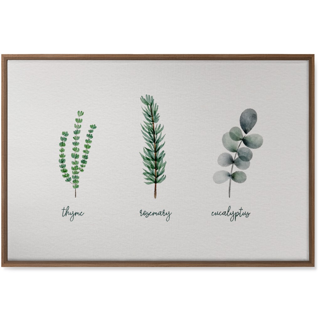 Watercolor Botanicals - Green Wall Art, Natural, Single piece, Canvas, 24x36, Green, Classic Green