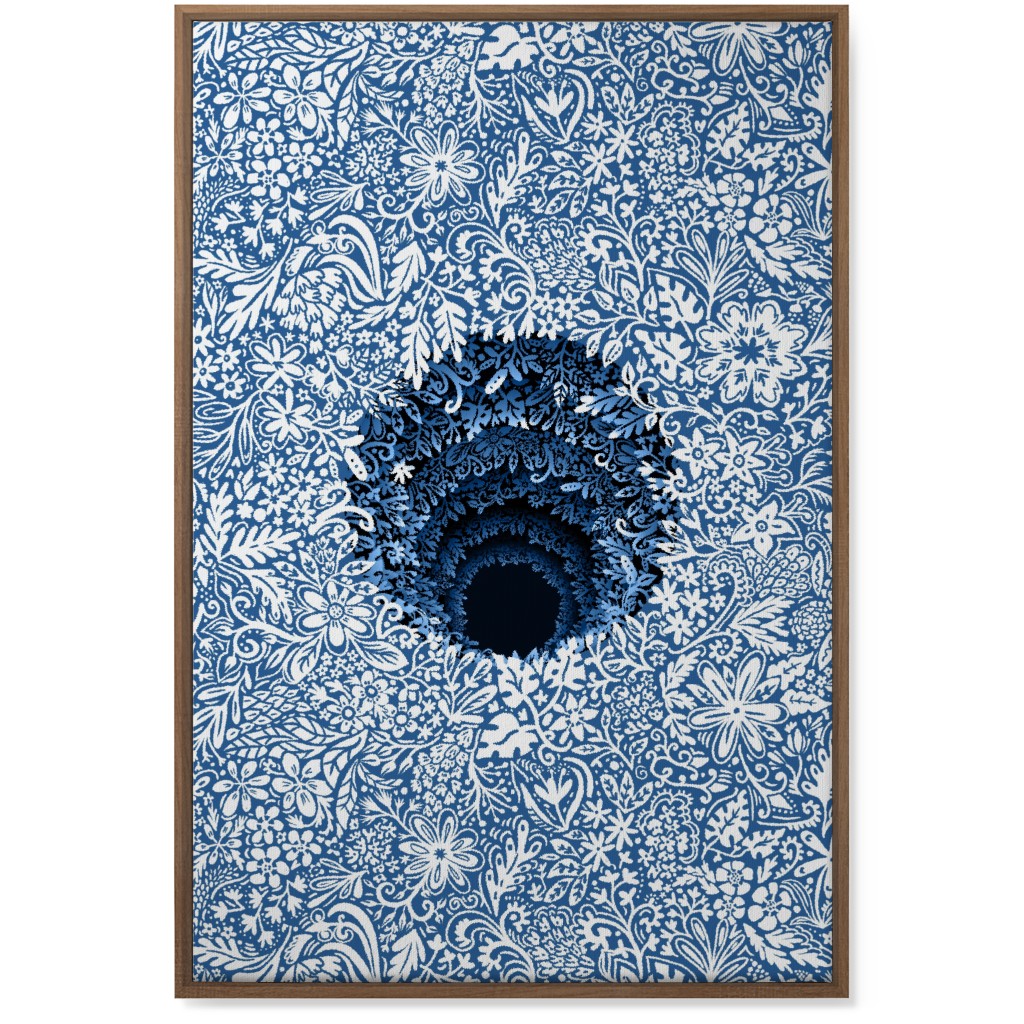 Deep Down Colorful Floral Abstract Wall Art, Natural, Single piece, Canvas, 24x36, Blue