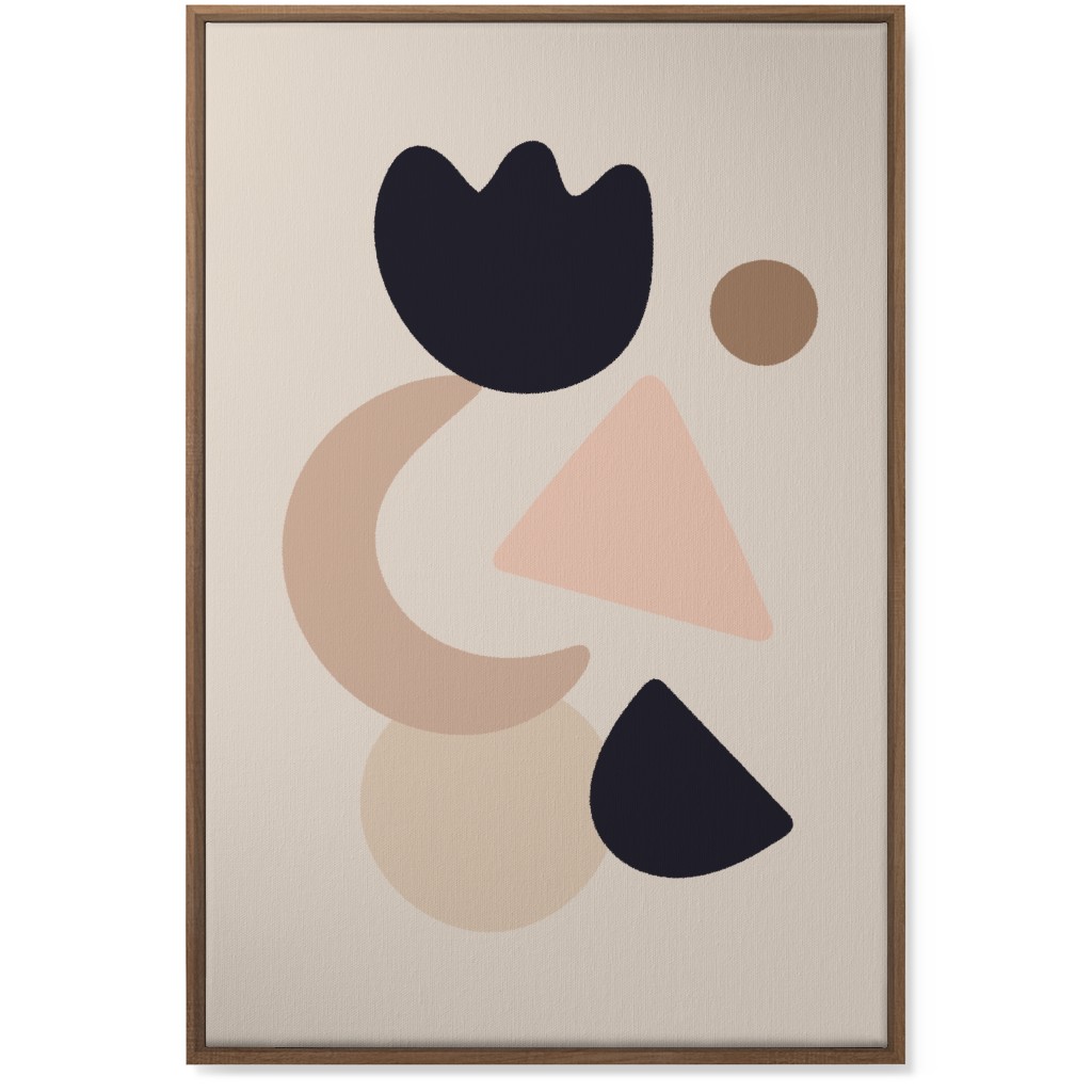 Abstract Shape Collage - Neutral Wall Art, Natural, Single piece, Canvas, 24x36, Beige, Pearl