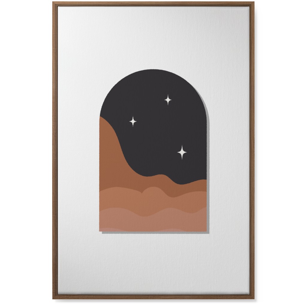 Abstract Landscapes in Windows Night Wall Art, Natural, Single piece, Canvas, 24x36, Multicolor, Wood