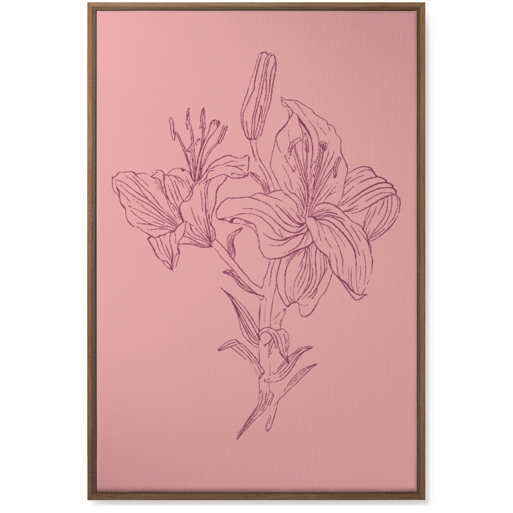 Lily - Pink Wall Art, Natural, Single piece, Canvas, 24x36, Pink