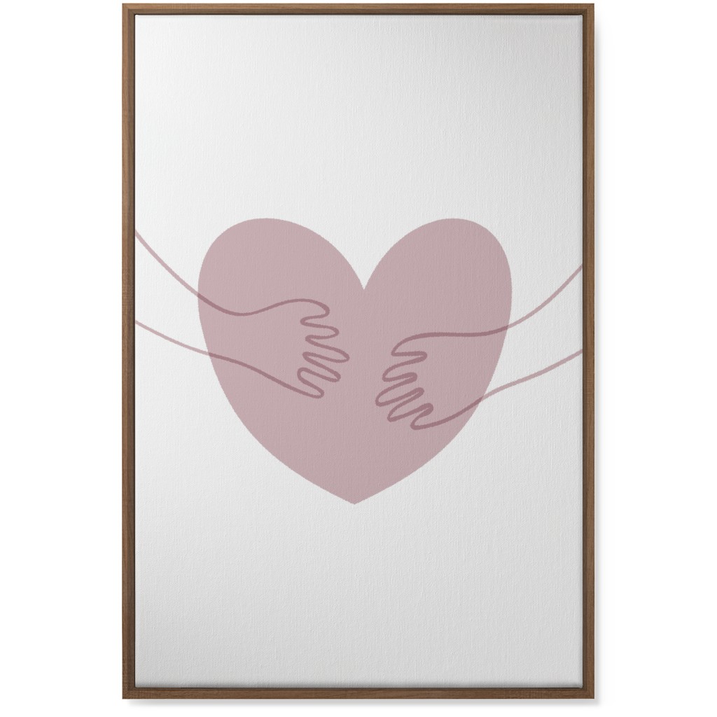Hugs and Heart - Pink Wall Art, Natural, Single piece, Canvas, 24x36, Pink, Bright Pink
