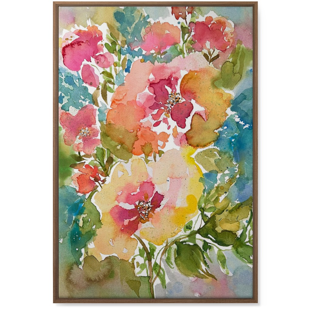 Summer Floral Mart - Multi Wall Art, Natural, Single piece, Canvas, 24x36, Multicolor