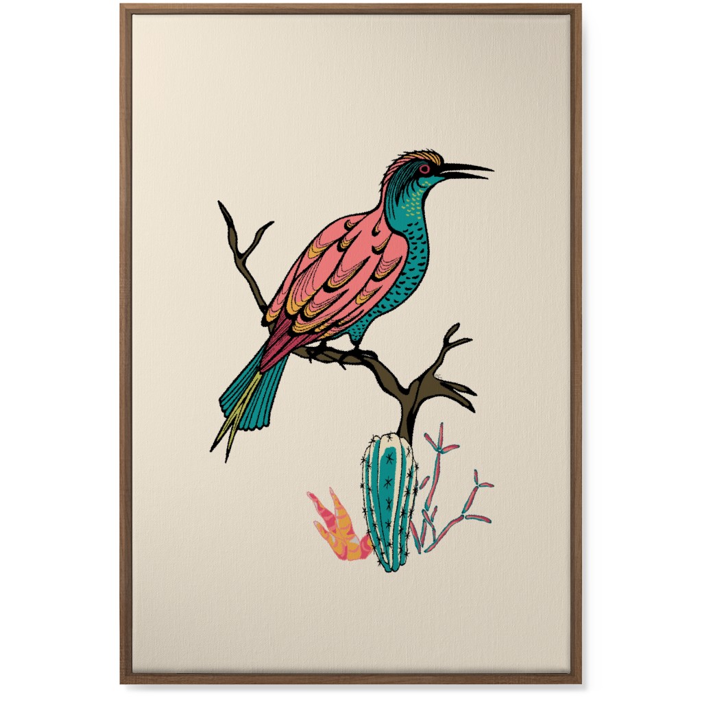 Bird on Branch - Multi Wall Art, Natural, Single piece, Canvas, 24x36, Beige, Pearl