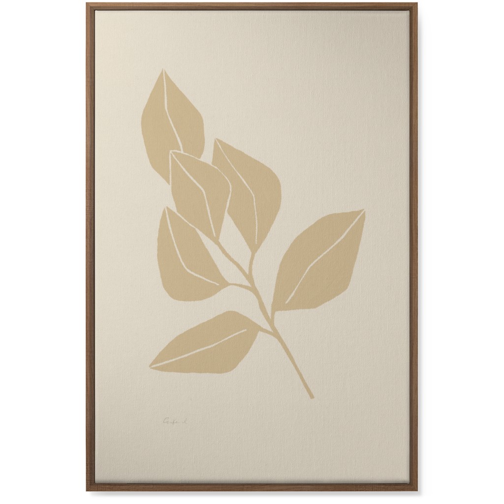 Botanical Ficus - Neutral Wall Art, Natural, Single piece, Canvas, 24x36, Beige, Pearl