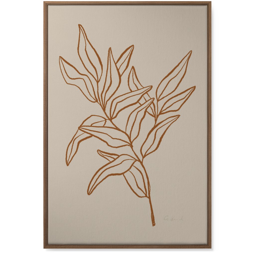Botanical Eucalyptus Branch I Wall Art, Natural, Single piece, Canvas, 24x36, Beige, Golden