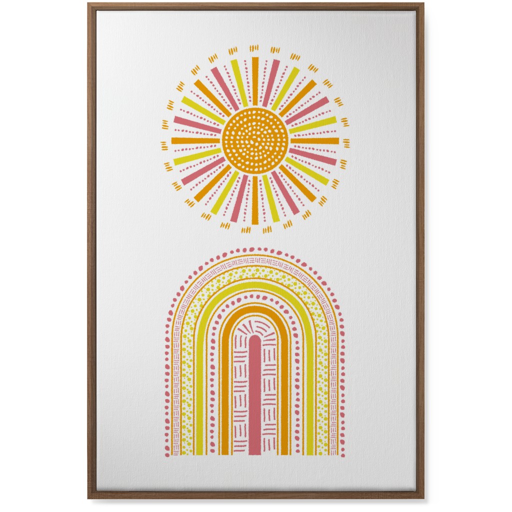 Boho Rainbow and Sun - Warm Wall Art, Natural, Single piece, Canvas, 24x36, Multicolor