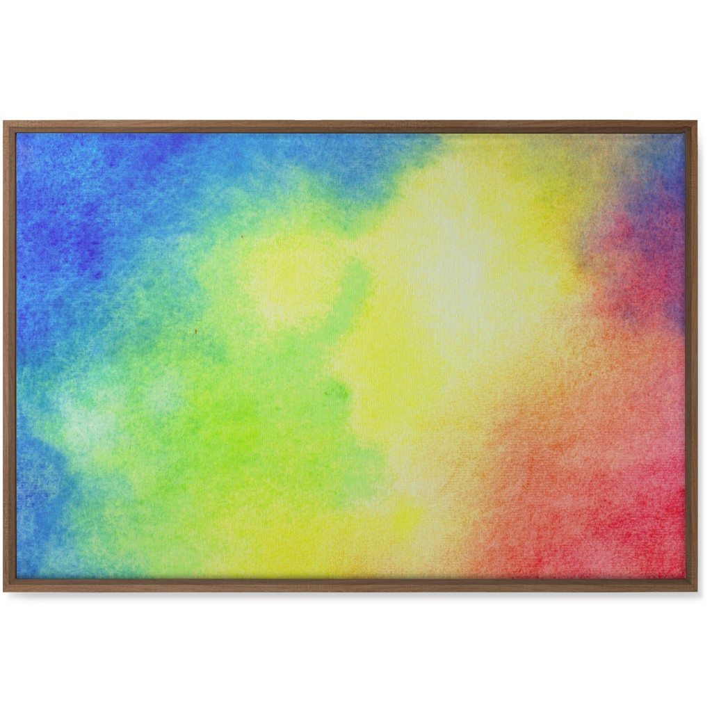 Rainbow Watercolor Clouds - Multi Wall Art, Natural, Single piece, Canvas, 24x36, Multicolor