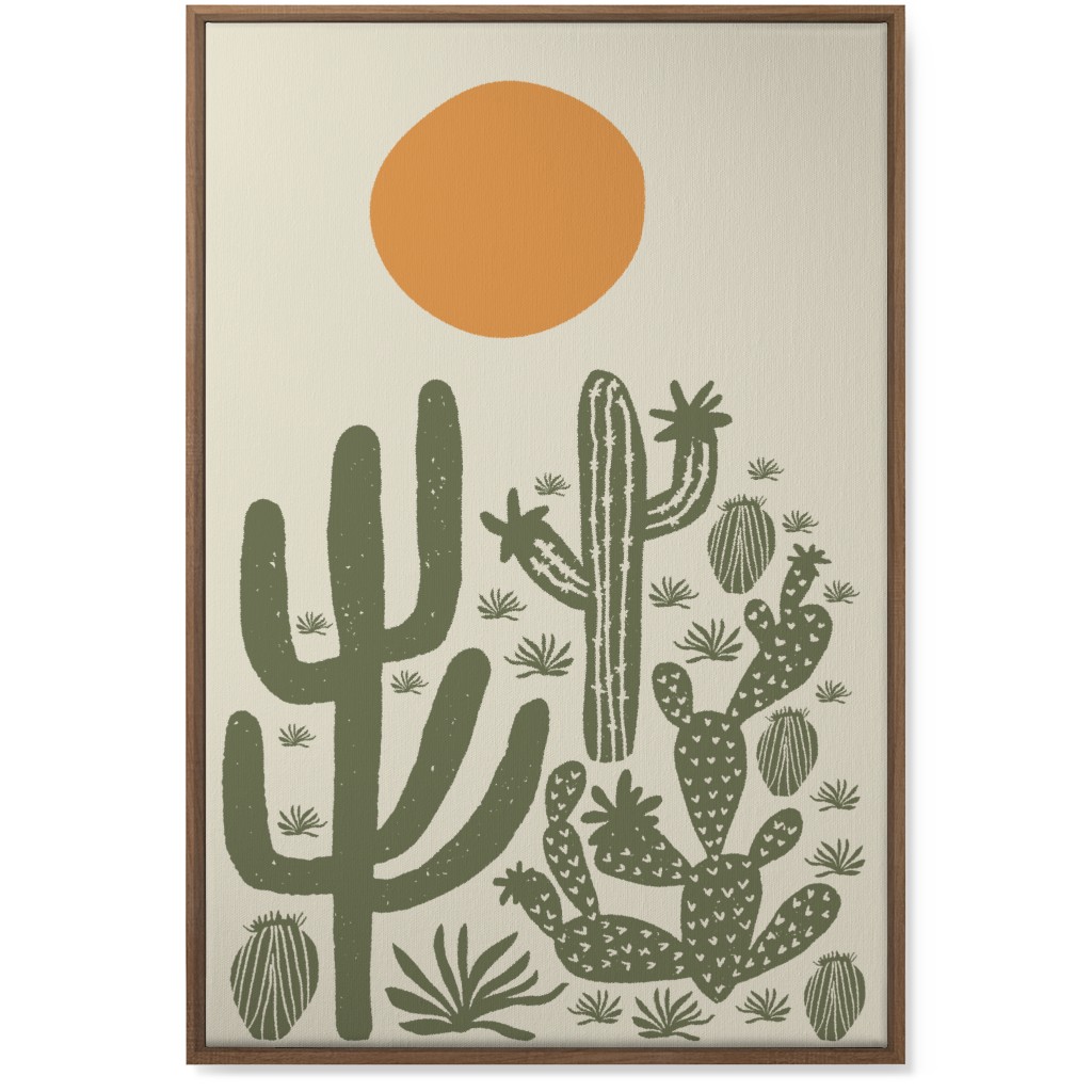 Cactus - Earth Tones Wall Art, Natural, Single piece, Canvas, 24x36, Beige, Pearl
