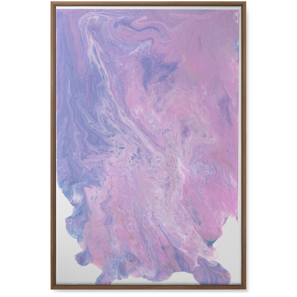 Acrylic Pour Abstract - Purple and Pink Wall Art, Natural, Single piece, Canvas, 24x36, Purple, Purple
