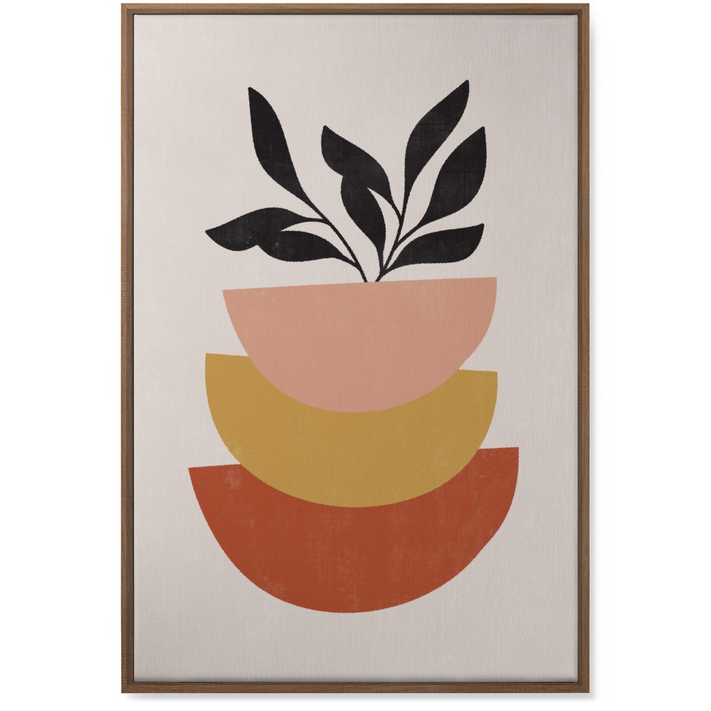 Earthen Plants - Terracotta Wall Art, Natural, Single piece, Canvas, 24x36, Orange, Orange